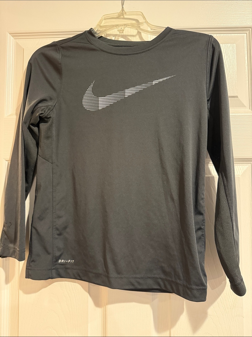 Nike Black Long Sleeve Dri-FIT Tee with Reflective Swoosh